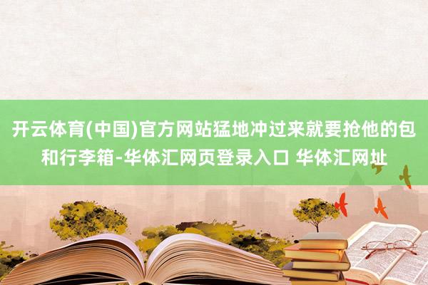 开云体育(中国)官方网站猛地冲过来就要抢他的包和行李箱-华体汇网页登录入口 华体汇网址